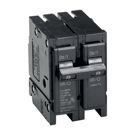 EATON CUTLER-HAMMER Circuit Breaker, BR Series 15A, 2 Pole, 120/240V AC BR215